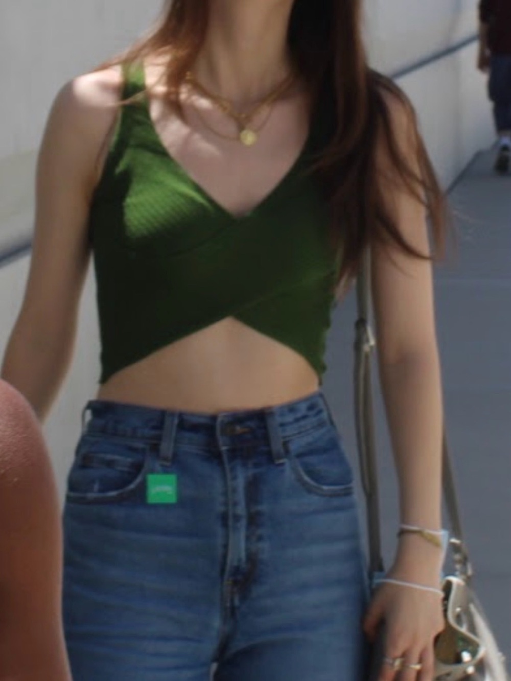 Dynamite Green knit crop top